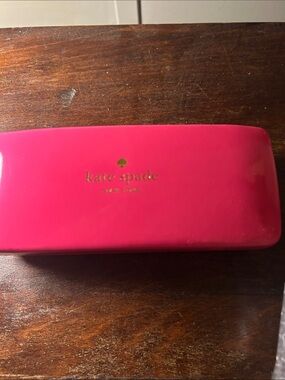 kate spade Hot Pink Sunglasses Case with Gold Logo